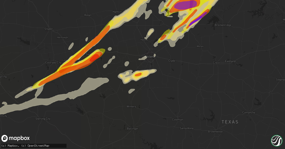 Hail map in Buffalo Gap, TX on March 26, 2018