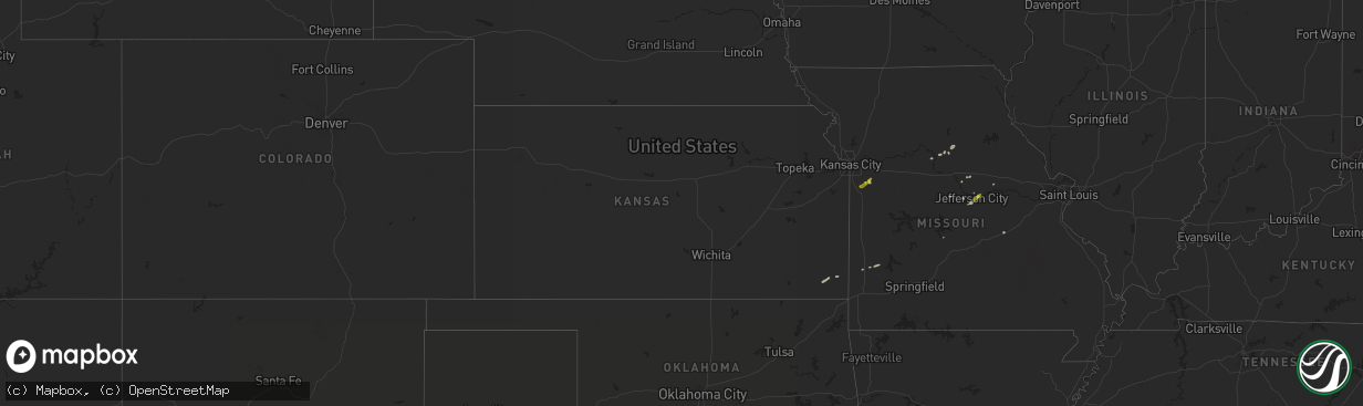 Hail map in Kansas on March 26, 2018