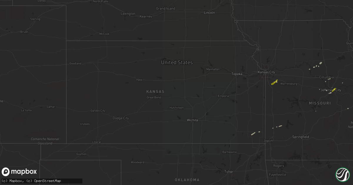 Hail map in Kansas on March 26, 2018