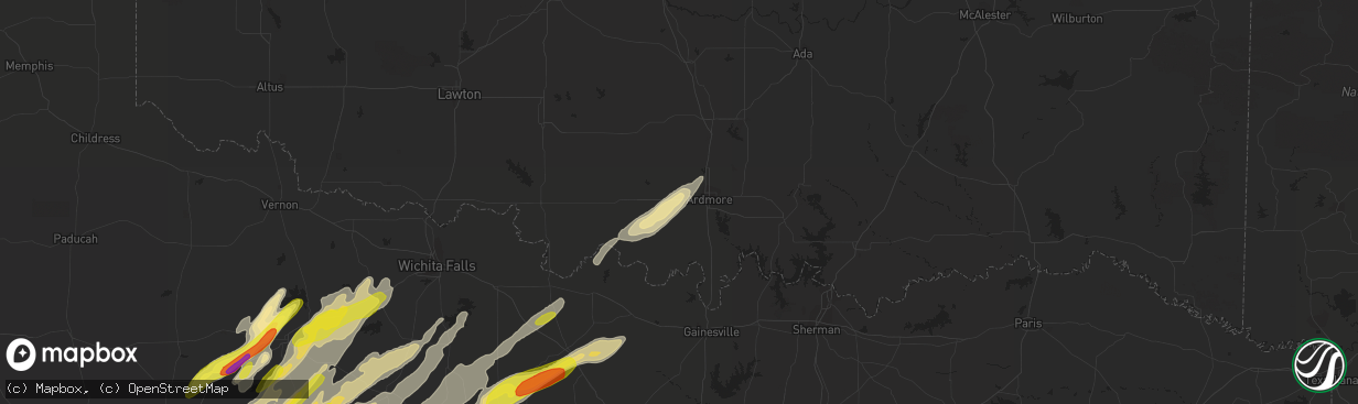 Hail map in Lone Grove, OK on March 26, 2018