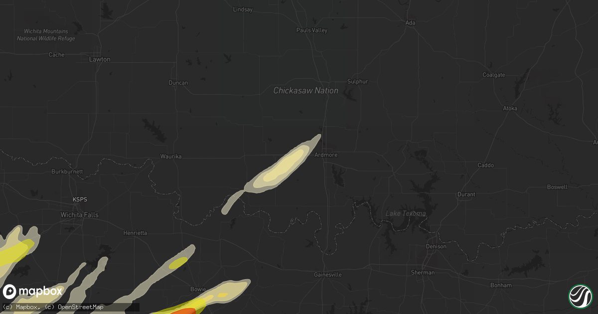 Hail map in Lone Grove, OK on March 26, 2018