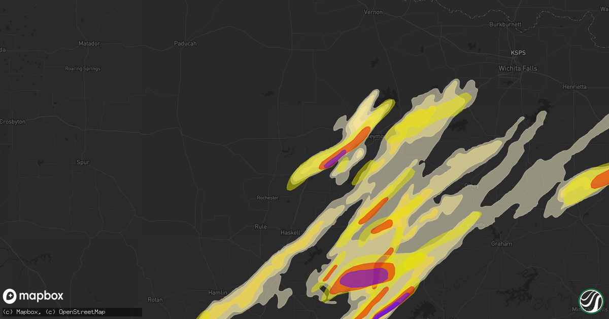 Hail map in Munday, TX on March 26, 2018