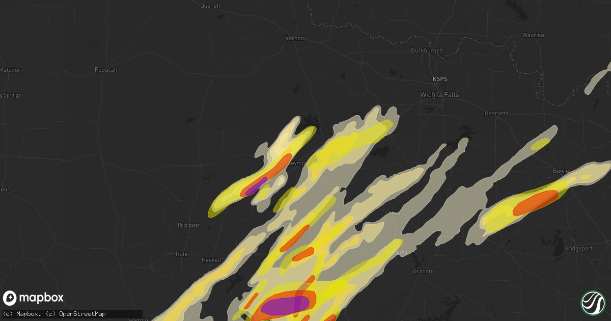 Hail map in Seymour, TX on March 26, 2018