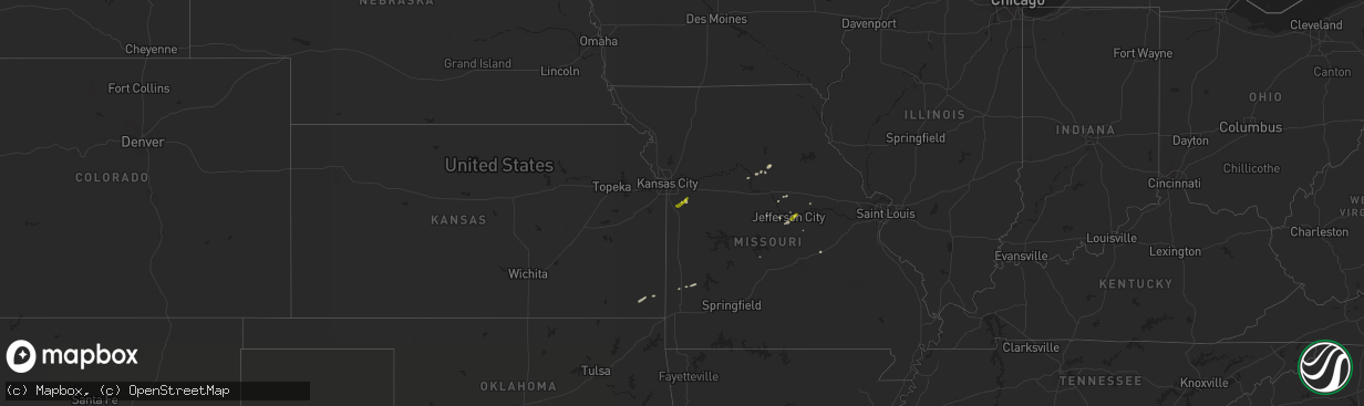 Hail map on March 26, 2018