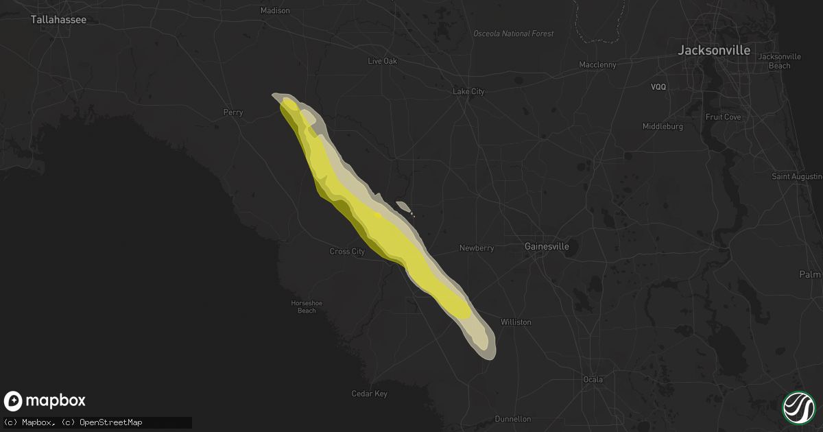 Hail map in Bell, FL on March 26, 2019