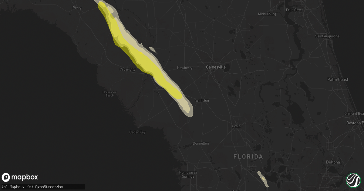 Hail map in Bronson, FL on March 26, 2019