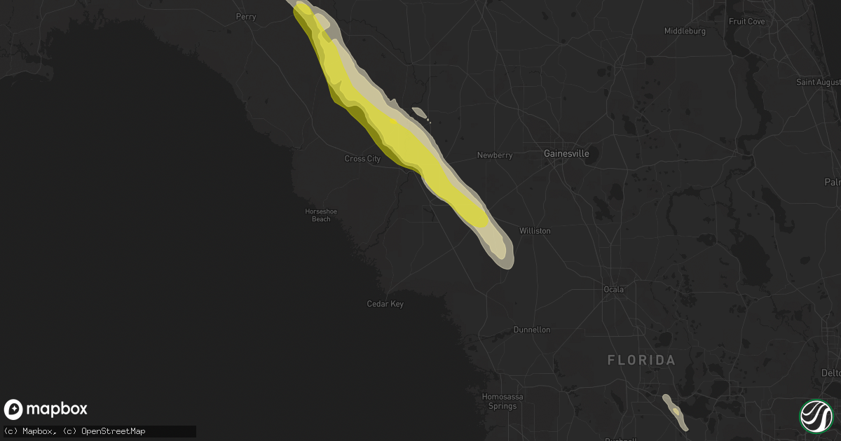 Hail map in Chiefland, FL on March 26, 2019