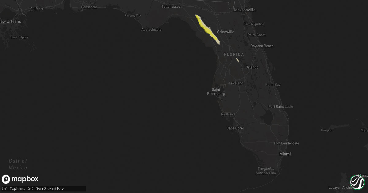 Hail map in Florida on March 26, 2019