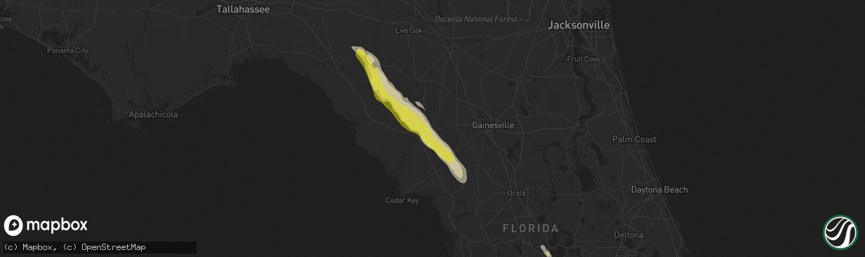 Hail map in Trenton, FL on March 26, 2019