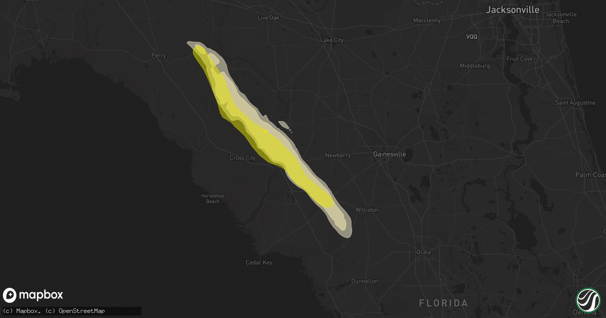 Hail map in Trenton, FL on March 26, 2019