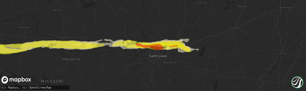 Hail map in Florissant, MO on March 26, 2020