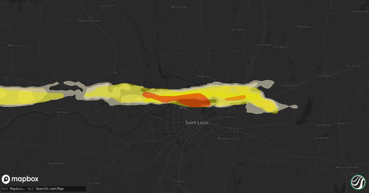 Hail map in Florissant, MO on March 26, 2020