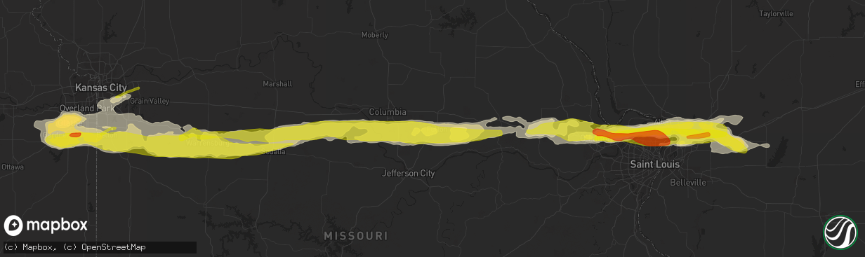 Hail map in Fulton, MO on March 26, 2020