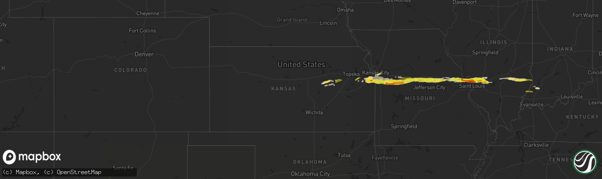 Hail map in Kansas on March 26, 2020