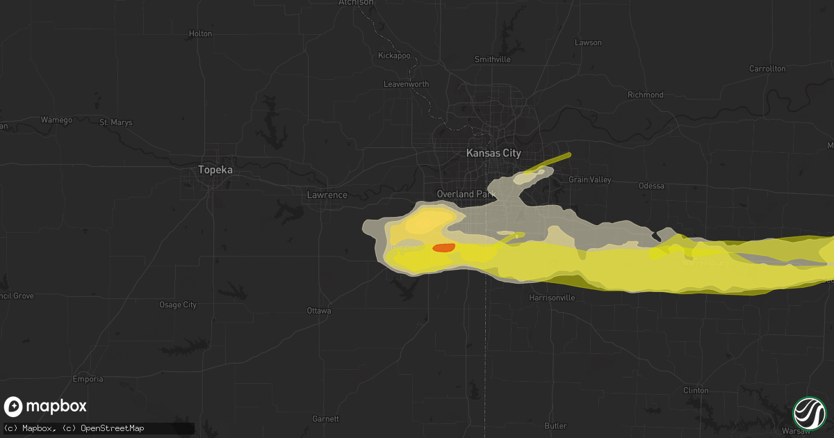 Hail map in Olathe, KS on March 26, 2020