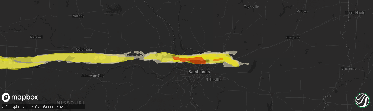 Hail map in Saint Charles, MO on March 26, 2020