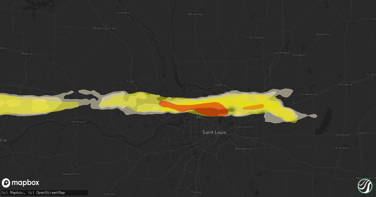 Hail map in Saint Charles, MO on March 26, 2020