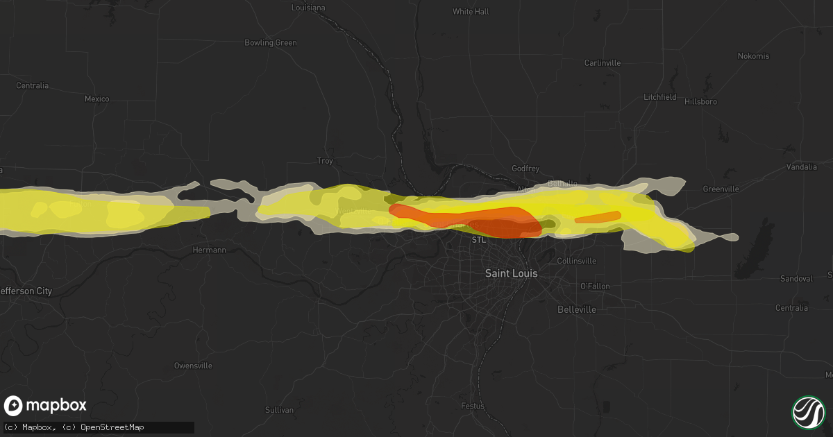 Hail map in Saint Peters, MO on March 26, 2020