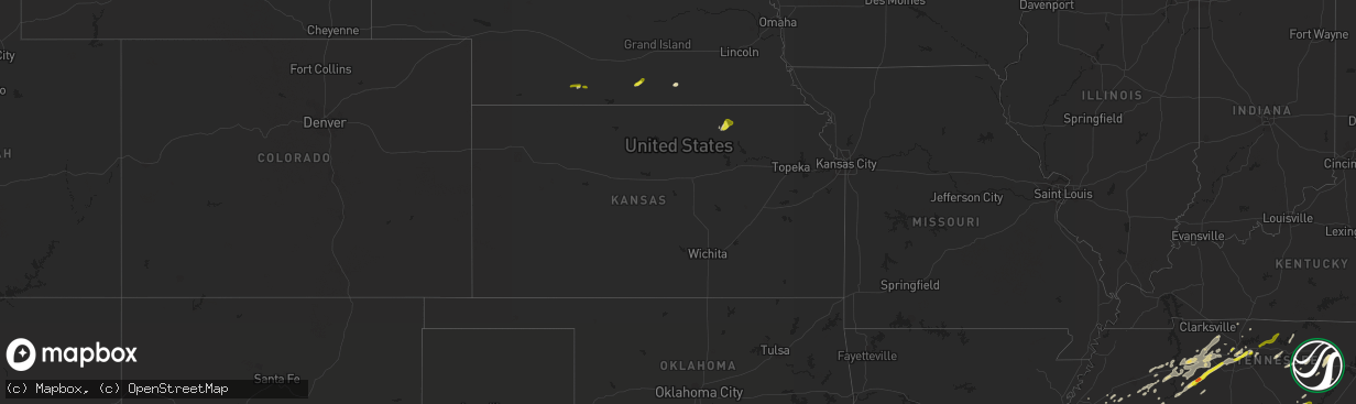 Hail map in Kansas on March 26, 2021