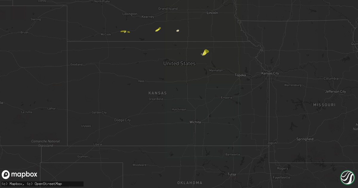 Hail map in Kansas on March 26, 2021