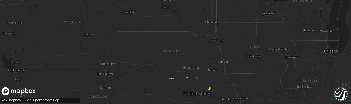 Hail map in Nebraska on March 26, 2021