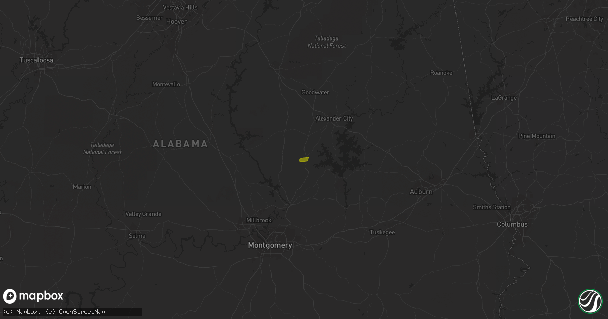 Hail map in Eclectic, AL on March 26, 2023