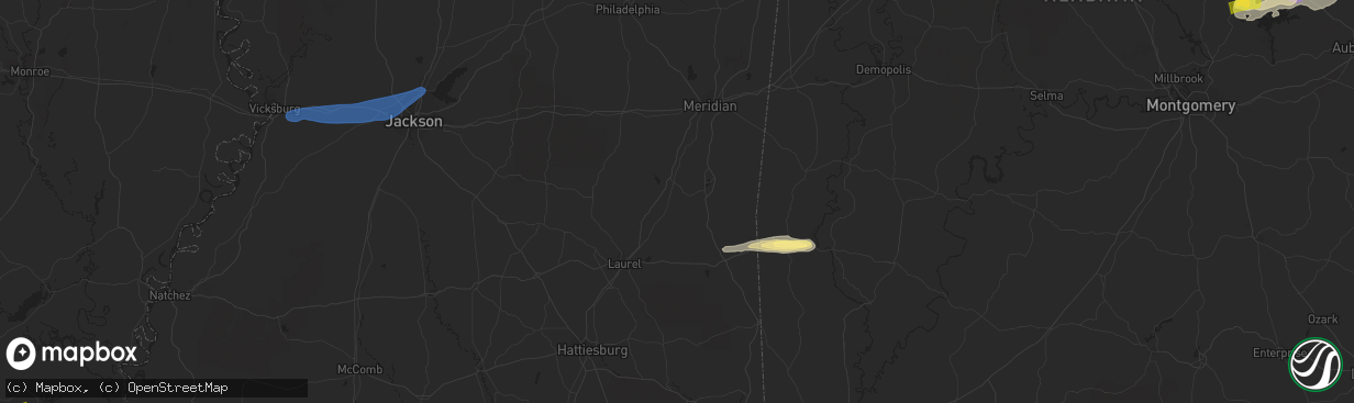 Hail map in Harlem, GA on March 26, 2023