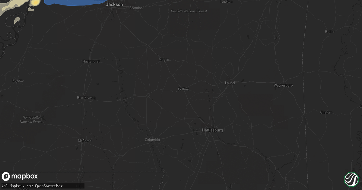 Hail map in Hessmer, LA on March 26, 2023
