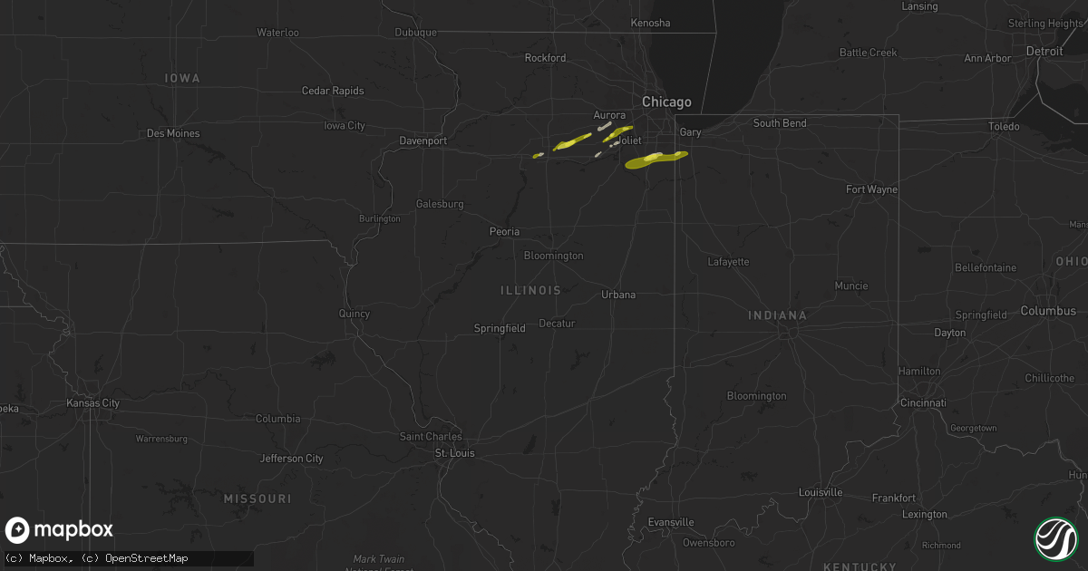 Hail map in Illinois on March 26, 2023