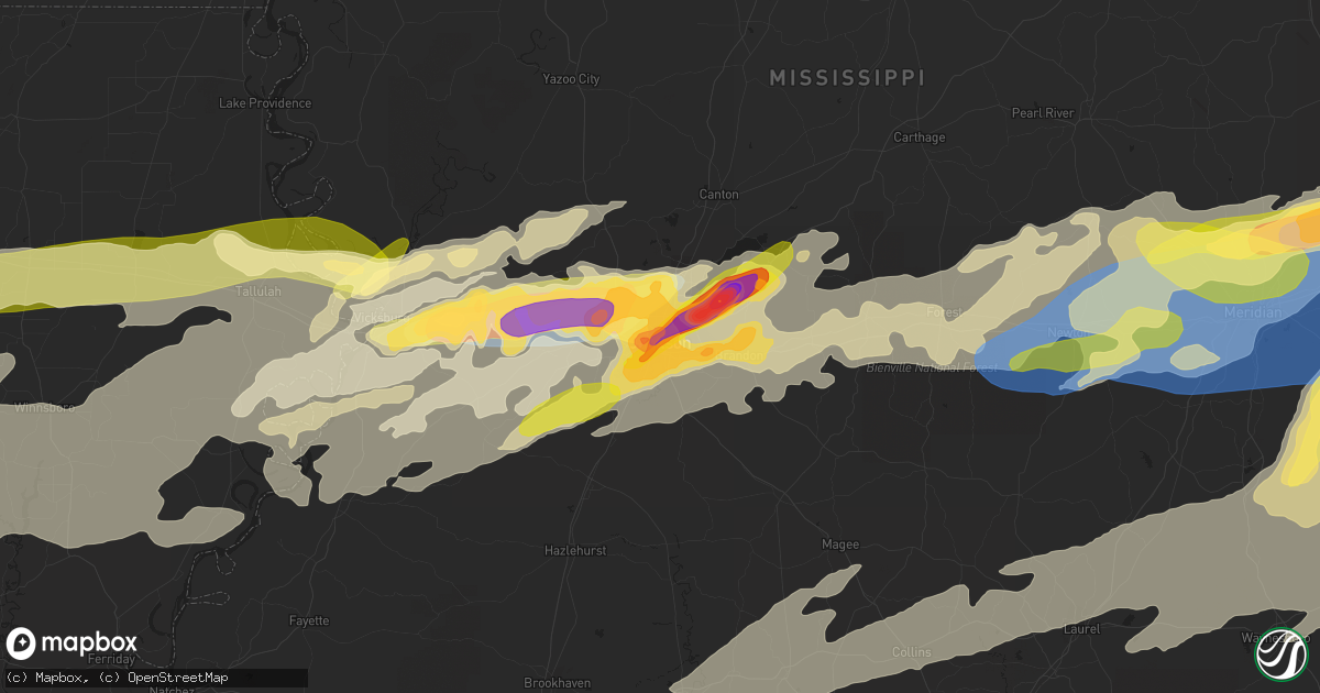 Hail Map in Jackson, MS on March 26, 2023 - HailTrace