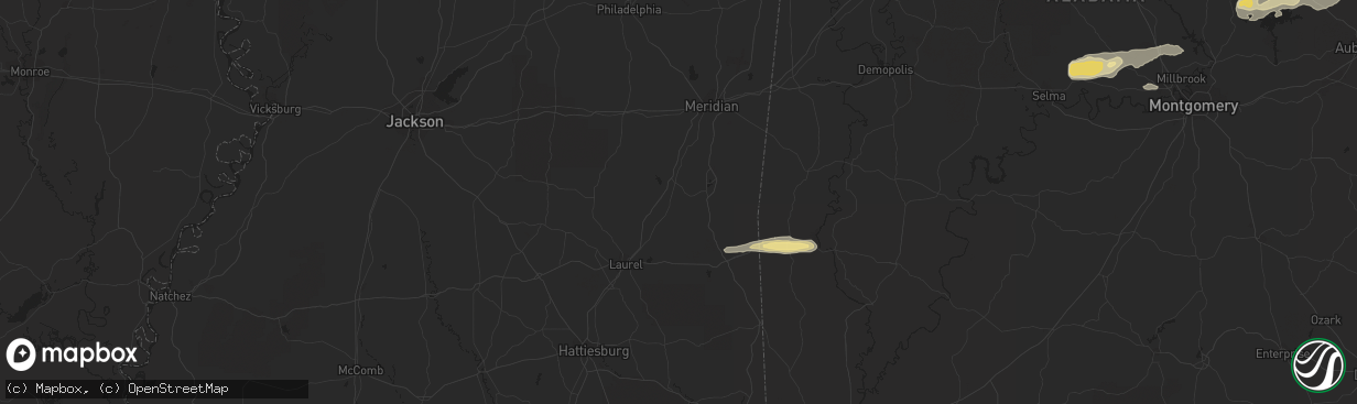 Hail map in Jones, AL on March 26, 2023