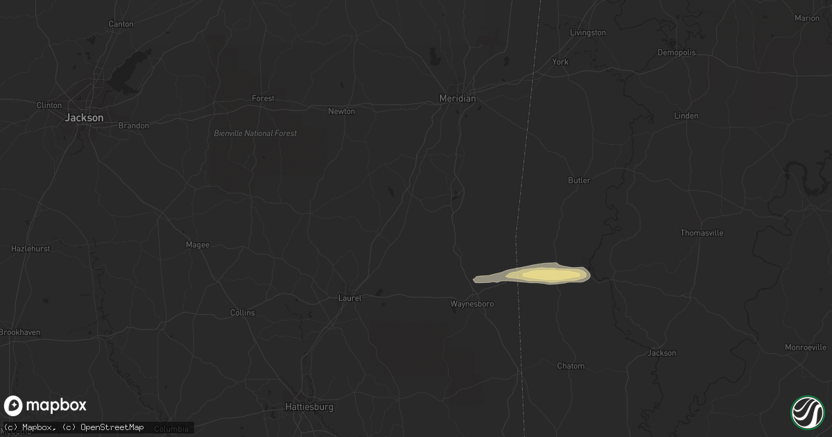 Hail map in Jones, AL on March 26, 2023