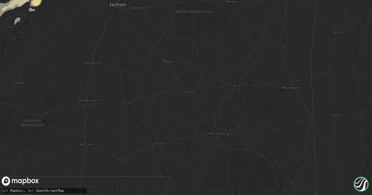 Hail map in Kirbyville, TX on March 26, 2023
