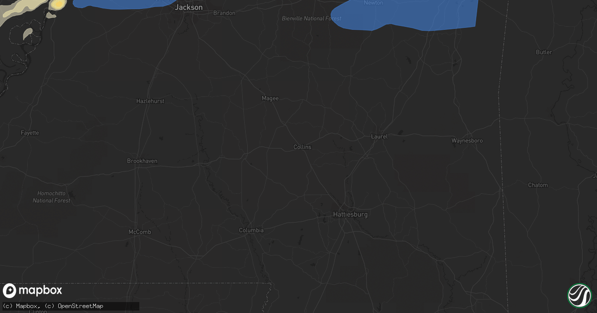 Hail map in Mansura, LA on March 26, 2023