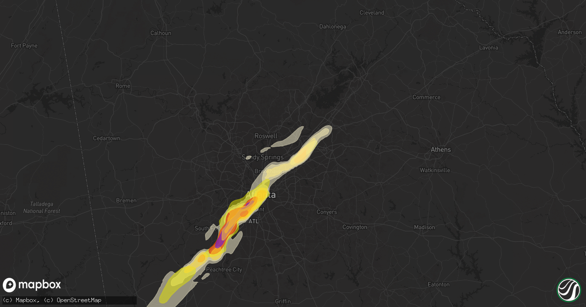Hail map in Norcross, GA on March 26, 2023
