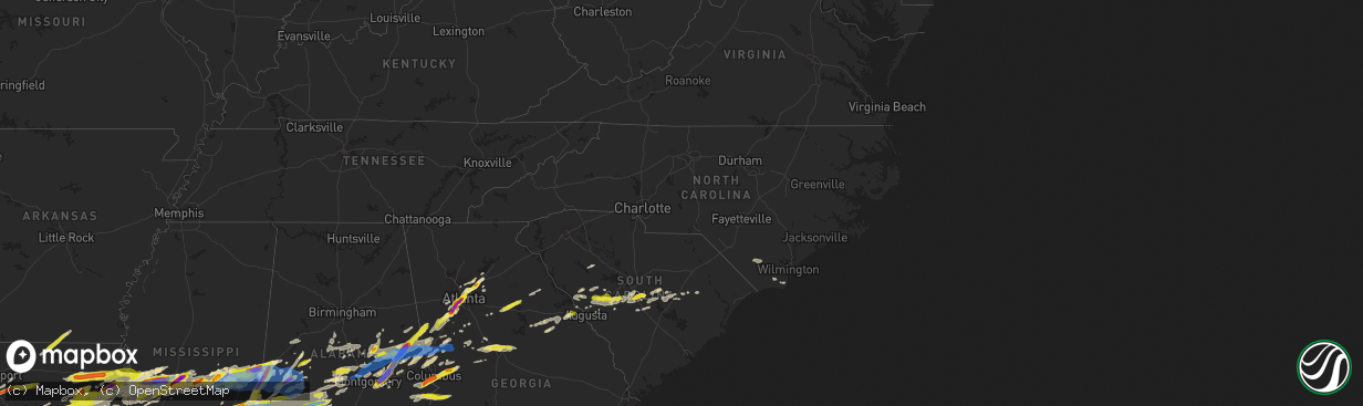 Hail map in North Carolina on March 26, 2023
