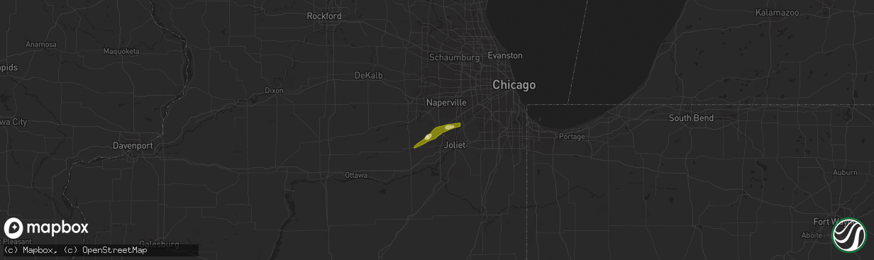 Hail map in Plainfield, IL on March 26, 2023