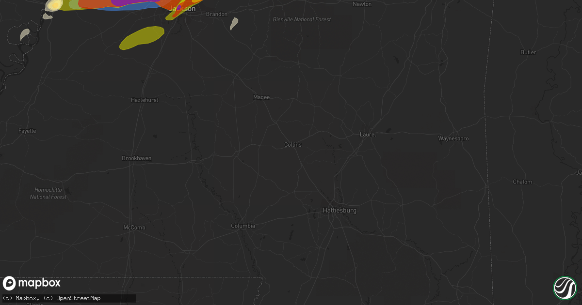 Hail map in Ridgeland, MS on March 26, 2023