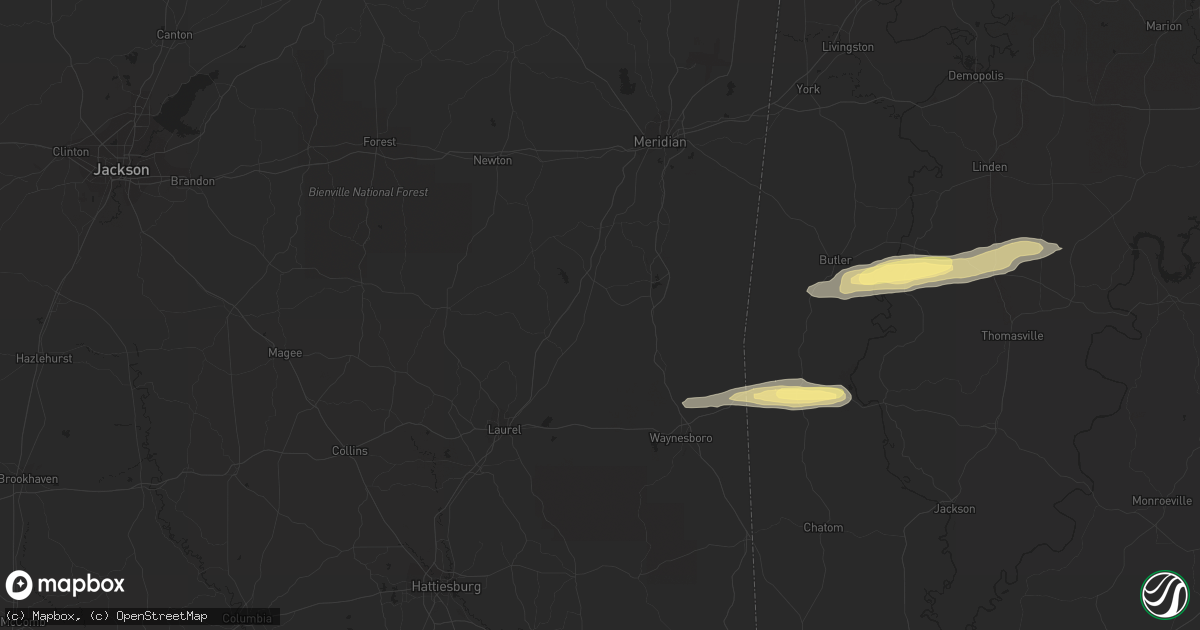 Hail map in Sweet Water, AL on March 26, 2023