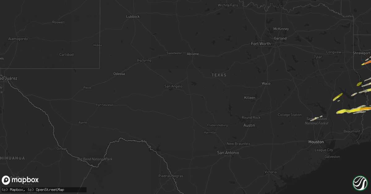 Hail map in Texas on March 26, 2023
