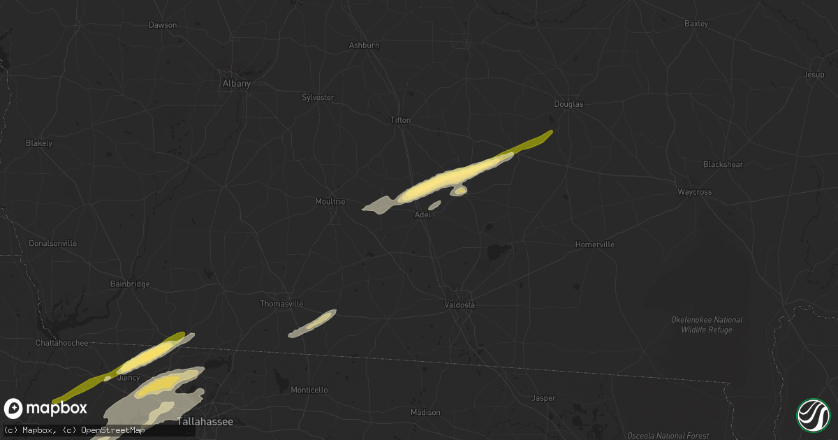 Hail map in Adel, GA on March 26, 2024