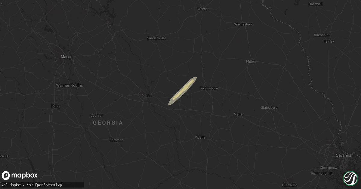 Hail map in Adrian, GA on March 26, 2024