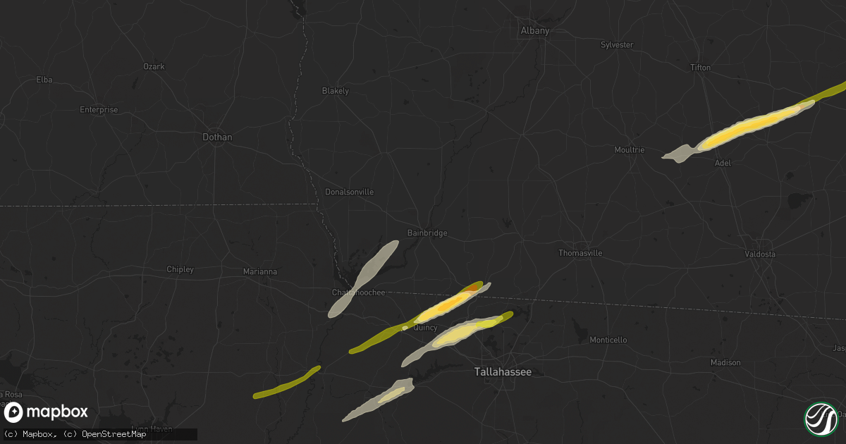 Hail map in Bainbridge, GA on March 26, 2024