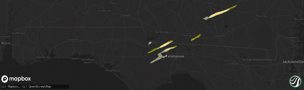 Hail map in Chattahoochee, FL on March 26, 2024