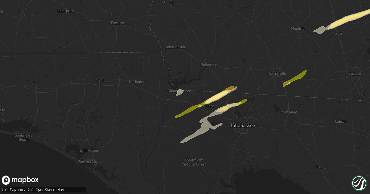 Hail map in Chattahoochee, FL on March 26, 2024