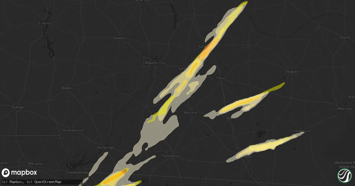 Hail map in Doerun, GA on March 26, 2024