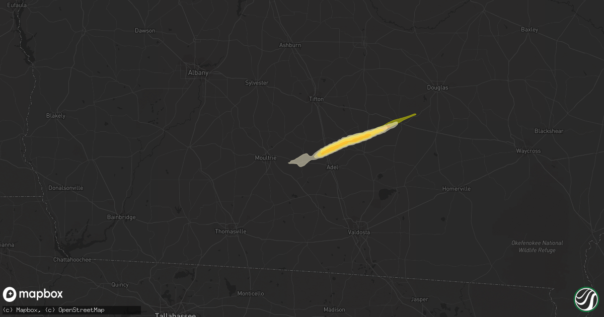 Hail map in Ellenton, GA on March 26, 2024