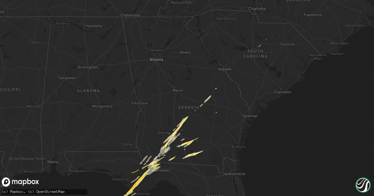 Hail map in Georgia on March 26, 2024