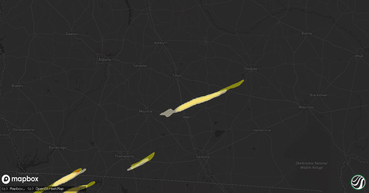 Hail map in Lenox, GA on March 26, 2024