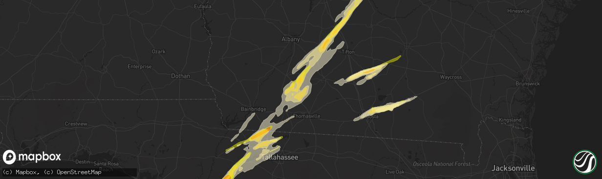 Hail map in Meigs, GA on March 26, 2024